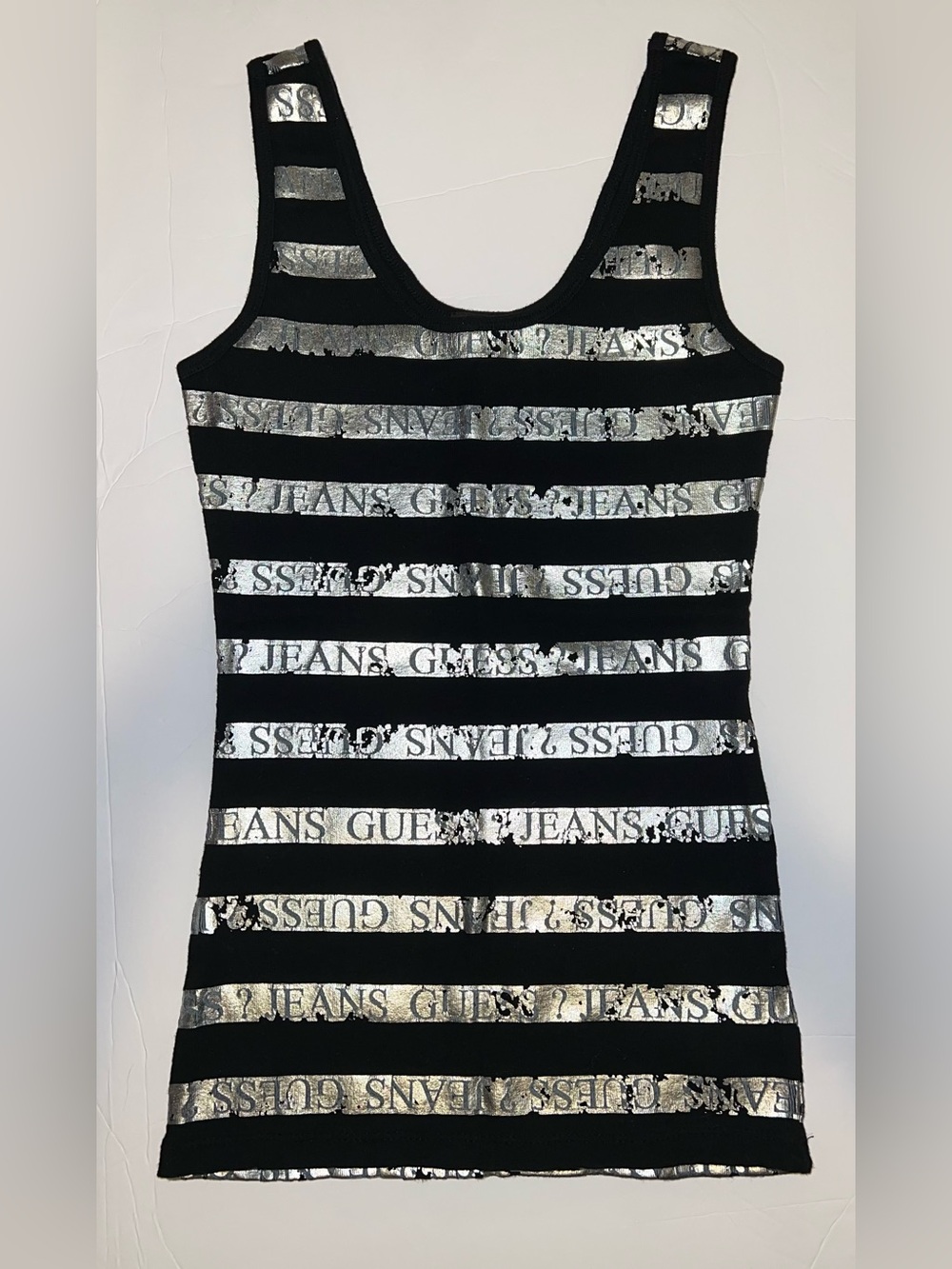 Vintage Y2K Guess Metallic Striped Fitted Tank